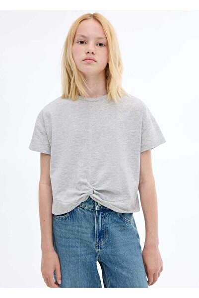 MANGO Kids Düğüm detaylı pamuklu tişört