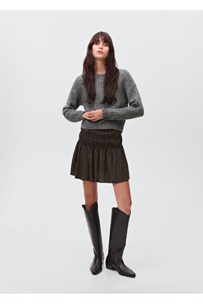 Mango Teen Büzgülü leopar desenli etek