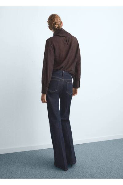 MANGO Woman Violeta yüksek bel flare jean pantolon