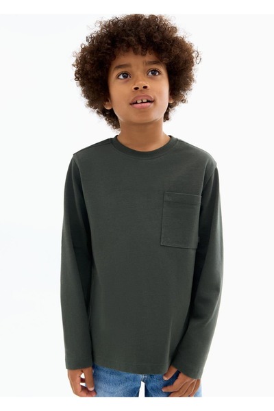MANGO Kids Тениска с дълъг ръкав Pocket