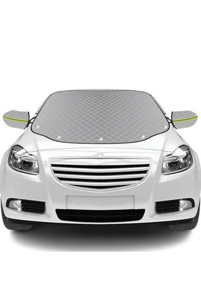 Elindor Sunshade for Windshield and Mirrors, Anti-Frost, with 5 Magnets, Reflective Tape, 193 x 126 cm