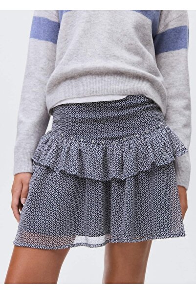 Mango Teen Strass taşlı volanlı etek