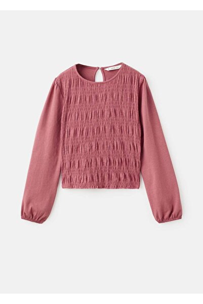 MANGO Kids Fırfırlı uzun kollu tişört