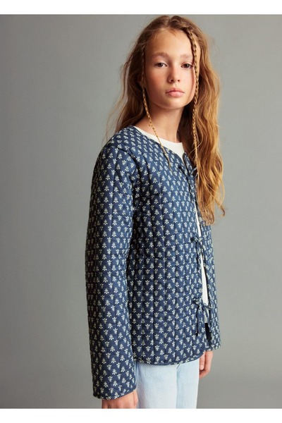 MANGO Kids Desenli pamuklu ceket