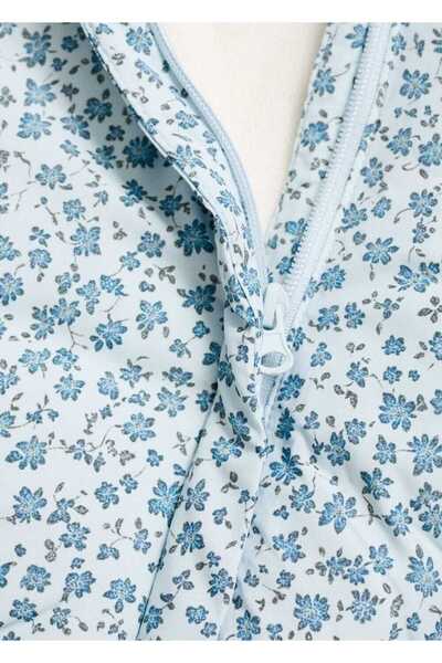 MANGO Baby Çiçek desenli tüylü anorak