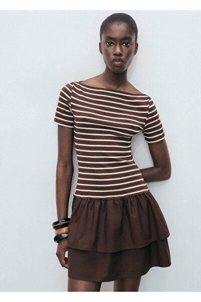 MANGO Woman Karma çizgili elbise