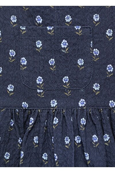 MANGO Baby Çiçek desenli kot elbise