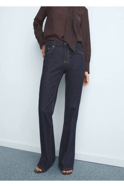 MANGO Woman Violeta yüksek bel flare jean pantolon