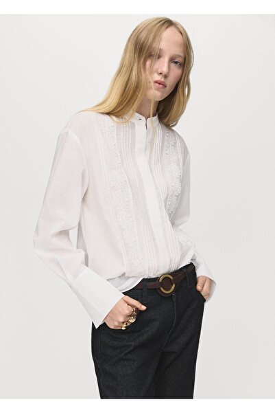 MANGO Woman Dantel detaylı bluz