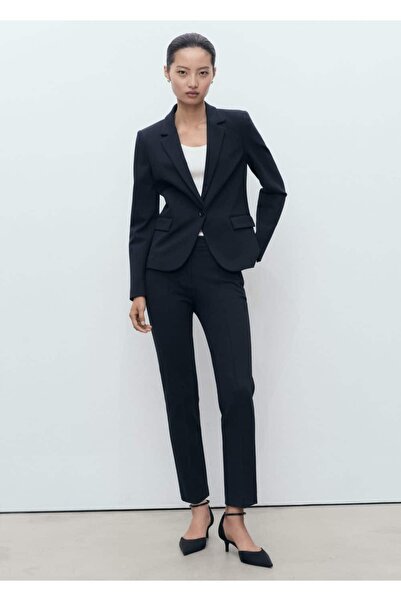 MANGO Woman Düz kesim orta belli pantolon