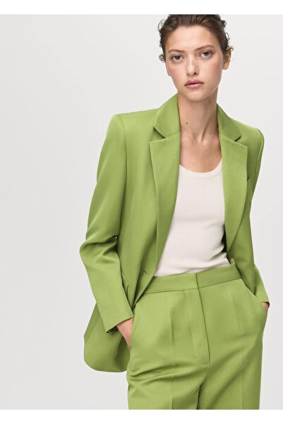 MANGO Woman Keten karışımlı blazer ceket
