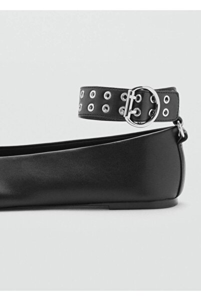 MANGO Woman Bantlı delikli babet ayakkabı