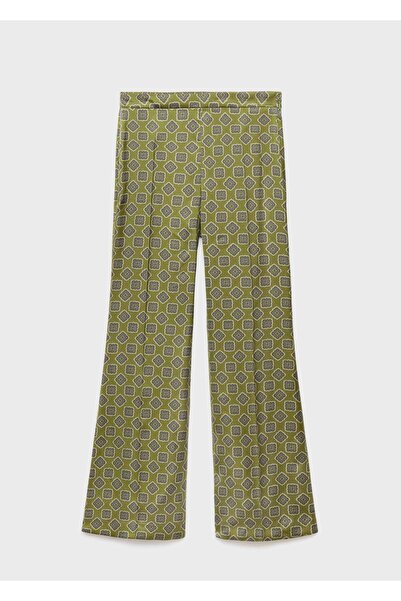 MANGO Woman Geometrik desenli saten pantolon