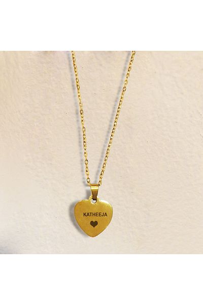 KAAF CREATIONS Personalized Necklace customized,Heart & bar pendant Gold, silver and rose gold colors