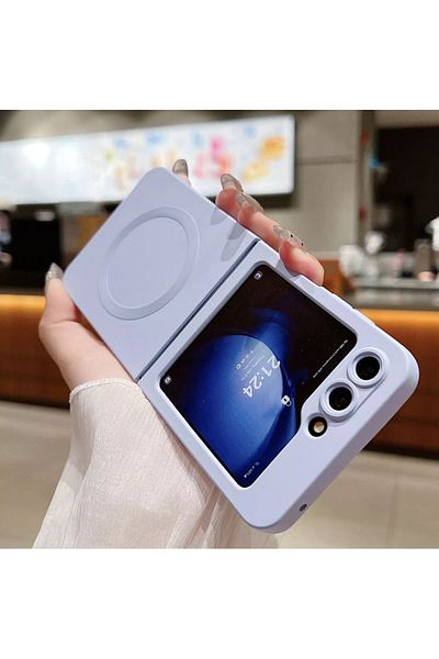 REDz Accessories Elite Matte Case, Magsafe, For Samsung Galaxy Z Flip 6, Shockproof, Soft Silicone, Light Blue