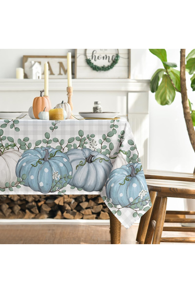 OEM Față de masă din fibre textile, dreptunghiulară, dovleci albaștri, 140x16...