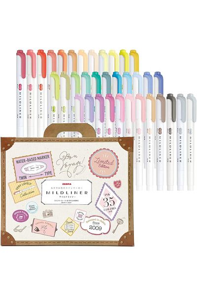 Zebra Mildliner Double Headed Creative Marker 35-Pieces Set, Multicolor
