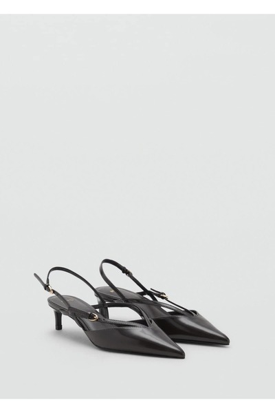 MANGO Woman Bantlı kitten topuklu ayakkabı