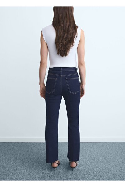 MANGO Woman Sienna flare crop jean pantolon