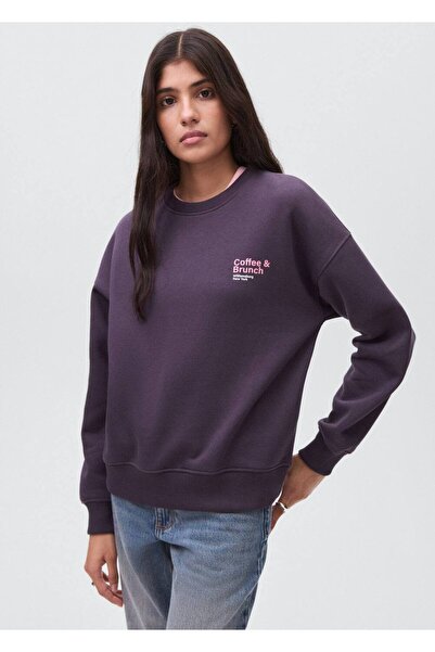 Mango Teen Desenli pamuklu sweatshirt