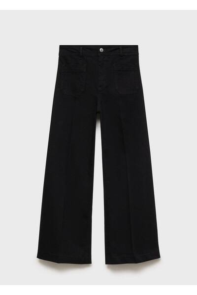 MANGO Woman Düğmeli wideleg jean