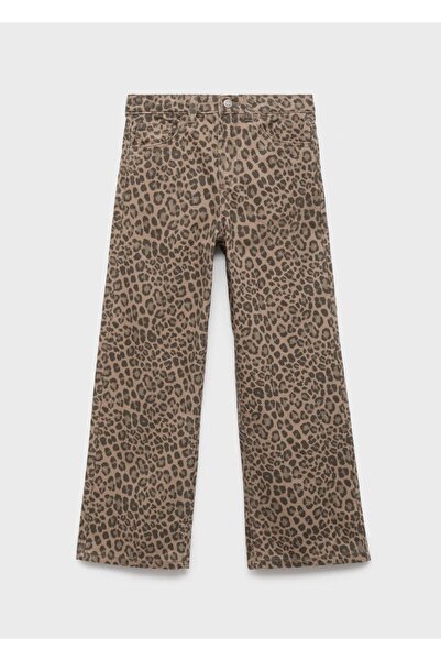 MANGO Kids Leopar desenli jean pantolon