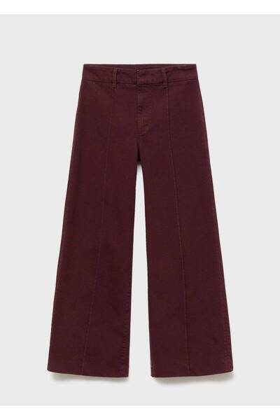 MANGO Woman Yüksek belli dikişli wideleg jean pantolon