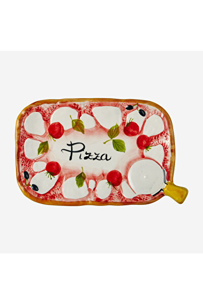 Edelweiss طبق بيتزا سيراميك أبيض إيطالي 29×19 سم