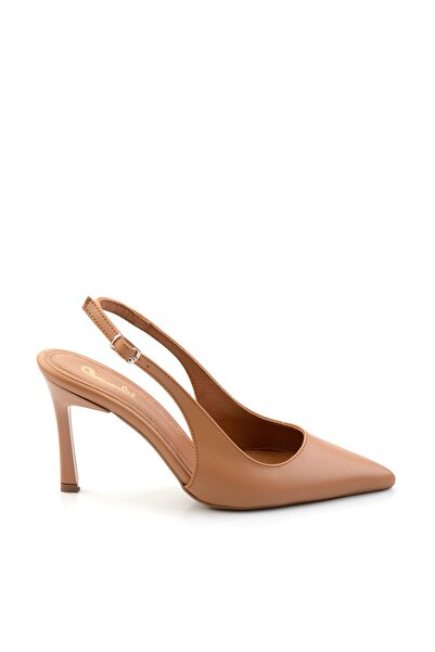 Bambi Taba Leather Kadın Klasik Topuklu Ayakkabı K01507160103