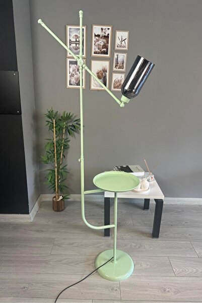 Bamyum Windy Mint Gövde Füme Cam Lambader Tepsili Makas Gövde Modern Oturma Odası