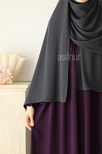 ASİLNUR Elif Large Size Shawl 70X220 Smoked