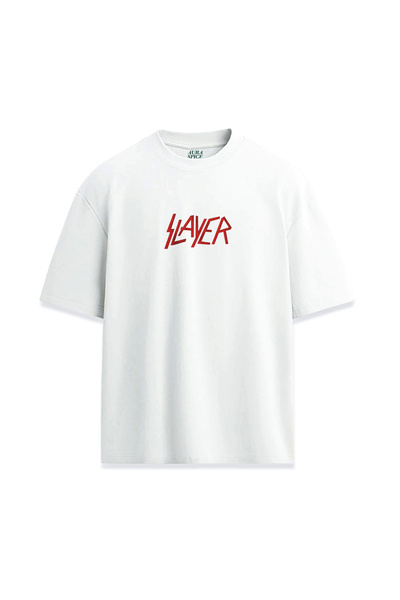 Darkia تي شيرت مطبوع بتصميم كتابة بسيطة من Slayer للجنسين