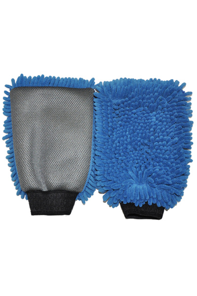 AUTOSMART قفاز غسيل 2 في 1 من الألياف الدقيقة السميكة من الشنيل 26 × 17 سم