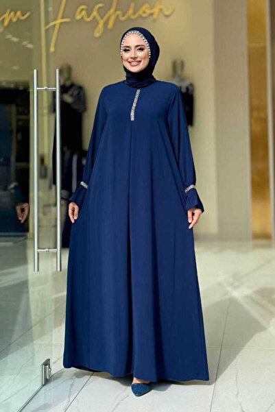 Bym Fashion Φόρεμα με λεπτομέρεια από πέτρα 6033 Navy Blue