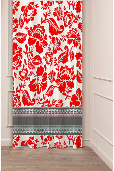 GREENDECOR Perdele de fundal modernă și elegantă, autentică, anatoliană, cu model etnic, cu design special digital cu imprimeu (cu o singură aripă)