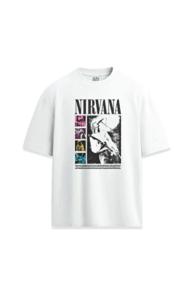 Darkia تي شيرت مريح للجنسين بتصميم ريترو مطبوع من نيرفانا