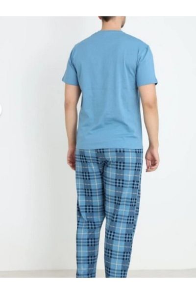 Aro 350-08-25 100% Cotton Men's Short Sleeve Plaid Pajamas Set