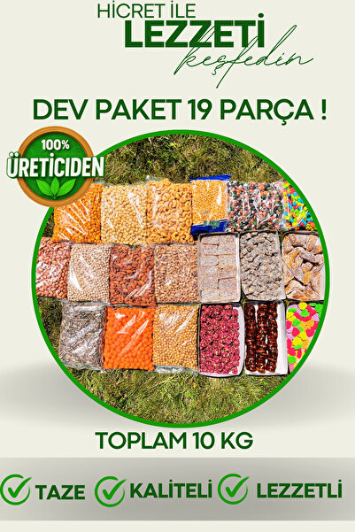 Hicret Kuruyemiş Dev Paket! 19 Parça 10 Kg Atıştırmalık Çerez