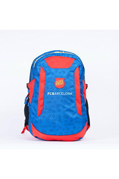 Generic حقيبة ظهر برشلونة مطبوعة بسحاب مع حافظة أقلام رصاص 45 سم