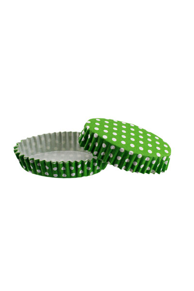 TT Tahtakale Toptancıları Cupcake Mold Pet Capsule Oval Model Cake Mold (100 Pieces) F11 Polka Dot Green