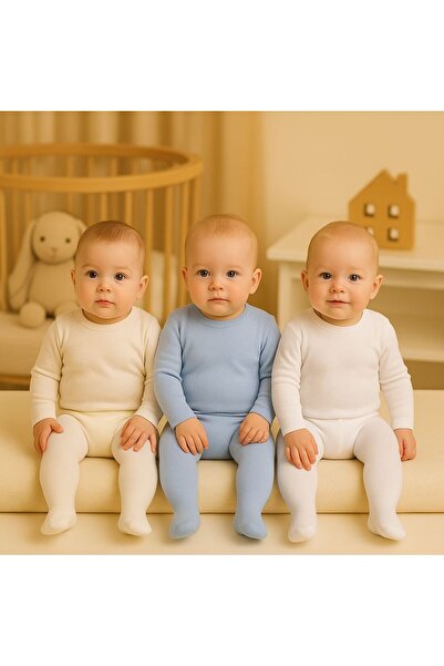 Pico Baby 3'lü Bebek & Çocuk Pamuklu Düz Renkli Külotlu Çorap