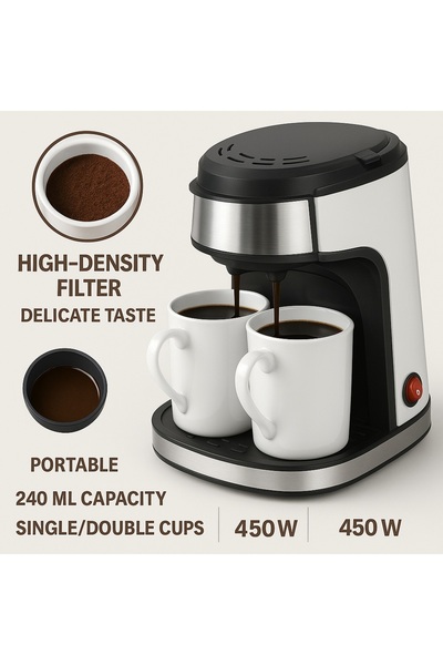 Biki Drip Coffee Maker | Power 450W | 240ml with 2 Cups