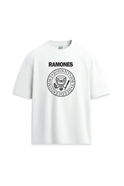 Darkia تي شيرت مطبوع بتصميم خاص لفرقة موسيقى روك رامونيس للجنسين