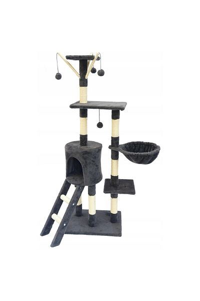 SERSIMO Cat play set 51x36x138 cm, with 6 levels, sisal and toys, black