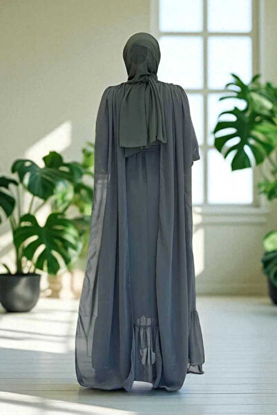 Bym Fashion İnci Detaylı Pelerinli Elbise 3973 Mint