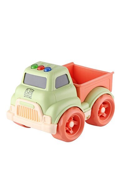 lets be child Camion-platforma cu lumini si sunete, verde, 15x11cm