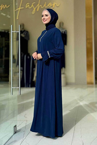 Bym Fashion Φόρεμα με λεπτομέρεια από πέτρα 6033 Navy Blue