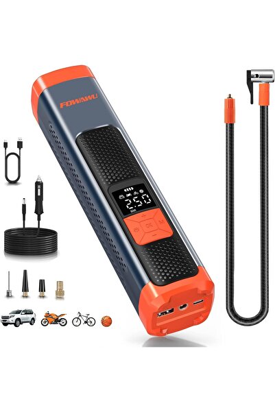 Generic FOWAWU 6000mAh 150PSI Portable Air Compressor Tire Inflator Electric Air Pump with LED Flashlight/DC