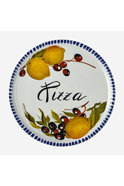 Edelweiss طبق بيتزا سيراميك أبيض إيطالي 33 سم