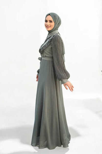 Bym Fashion Φόρεμα με λεπτομέρεια με πιέτες 3949 Mint